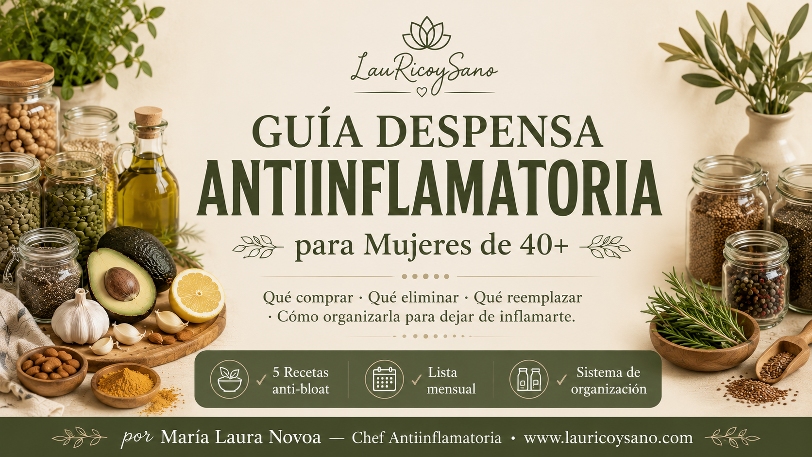Guía de Despensa Antiinflamatoria para Mujeres de 40+